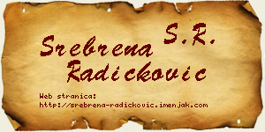 Srebrena Radičković vizit kartica